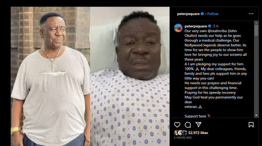 Peter Okoye Assures Mr. Ibu Of His Support In Spite Of Health Issues, Yours Truly, News, May 2, 2024