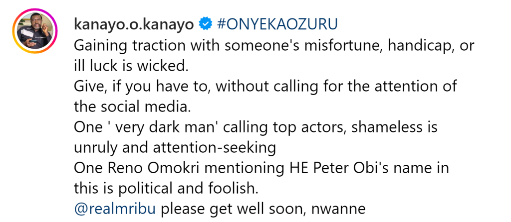 Actor Kanayo O. Kanayo Takes A Stand Against Insensitive Remarks On Mr. Ibu Amidst Controversy, Yours Truly, News, April 28, 2024
