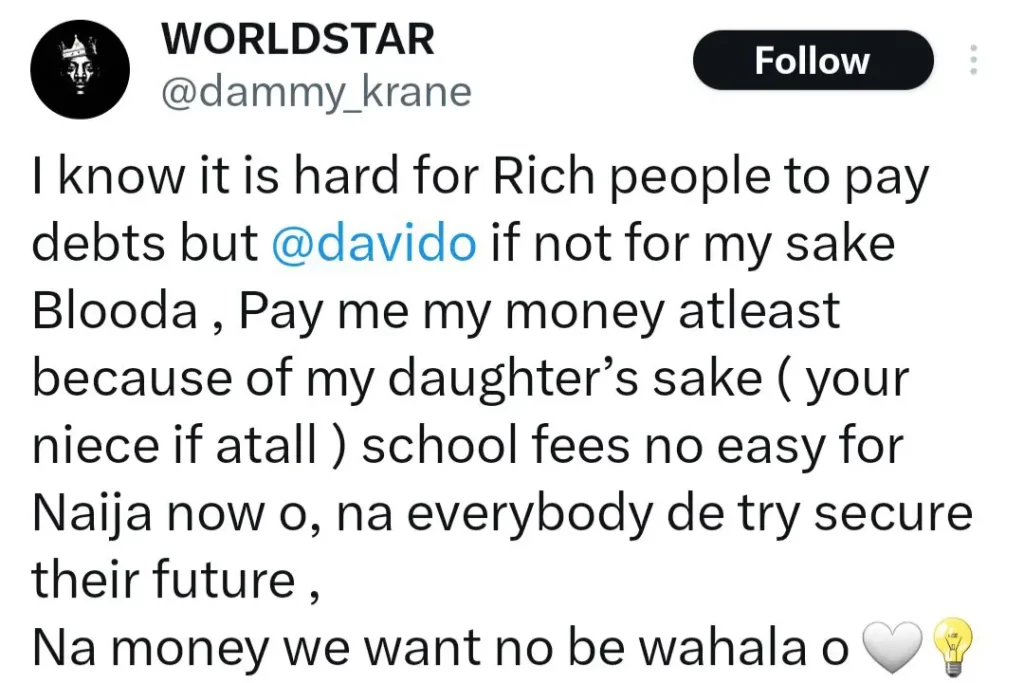 Dammy Krane Resumes Calling Out Davido Over Alleged Unpaid Debts; Cites &Quot;Reason&Quot;, Yours Truly, News, May 17, 2024