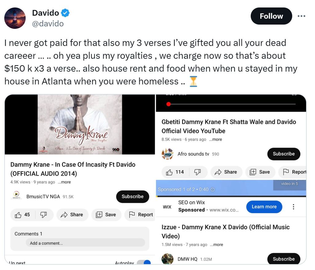 Davido Addresses Dammy Krane'S Debt Allegations, Yours Truly, News, May 17, 2024