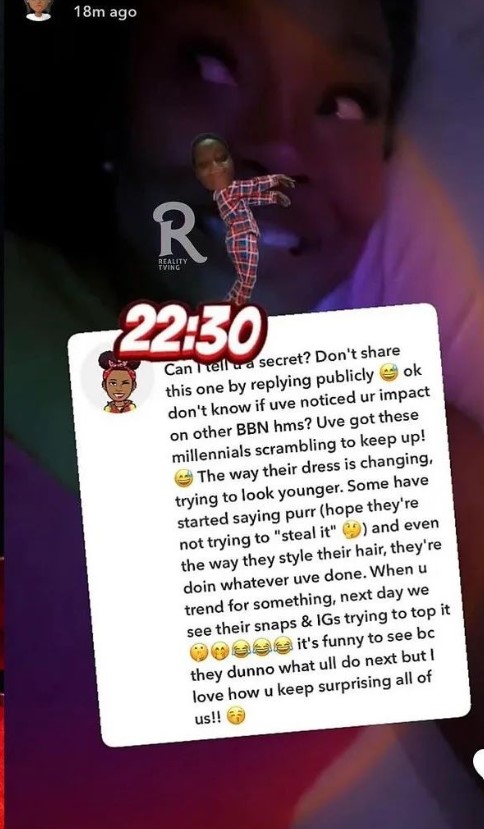 Uriel Admits To Being Inspired By Ilebaye And Gen Z Fashion, Responds To Fan Snapchat Post, Yours Truly, News, May 15, 2024