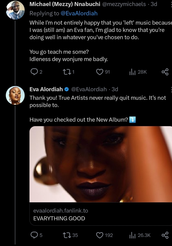 Eva Alordiah Speaks On Depression And Why She Took Break From Music In Social Media Post, Yours Truly, News, March 2, 2024