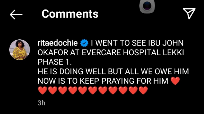 Veteran Nollywood Actress, Rita Edochie, Pays Mr. Ibu A Hospital Visit Following His Leg Amputation, Yours Truly, News, April 29, 2024