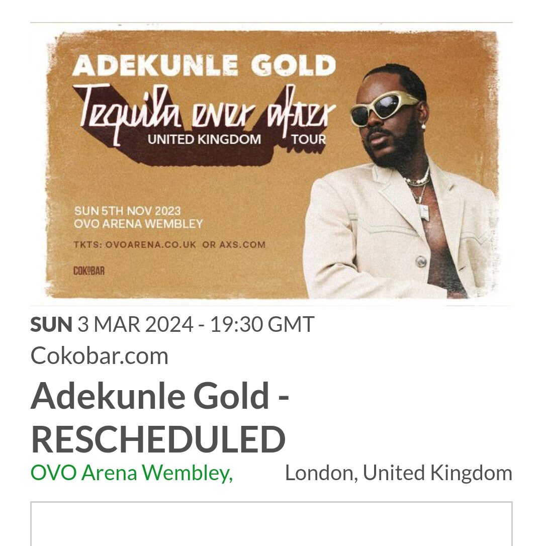 Adekunle Gold Reschedules His Ovo Arena Gig In London, Yours Truly, News, February 23, 2024