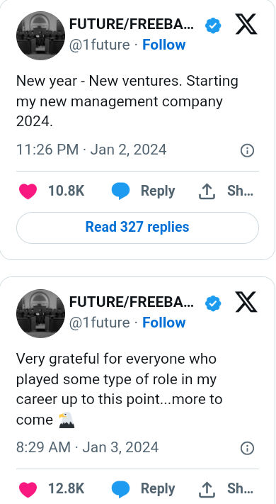 Future To Set Up A New Management Company In 2024, Yours Truly, News, May 17, 2024