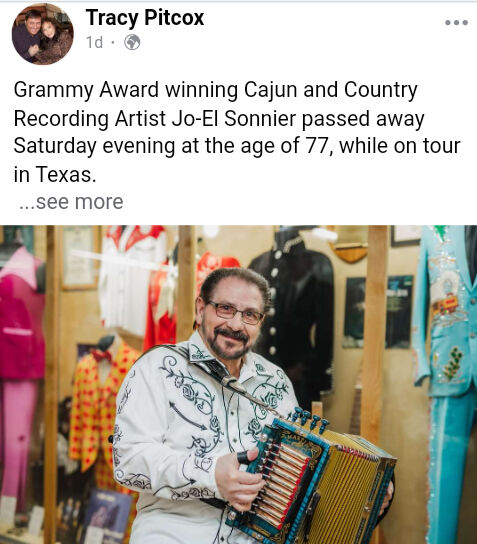 Grammy-Winning Cajun And Country Singer-Songwriter, Jo-El Sonnier, Passes Away At 77, Yours Truly, News, February 24, 2024
