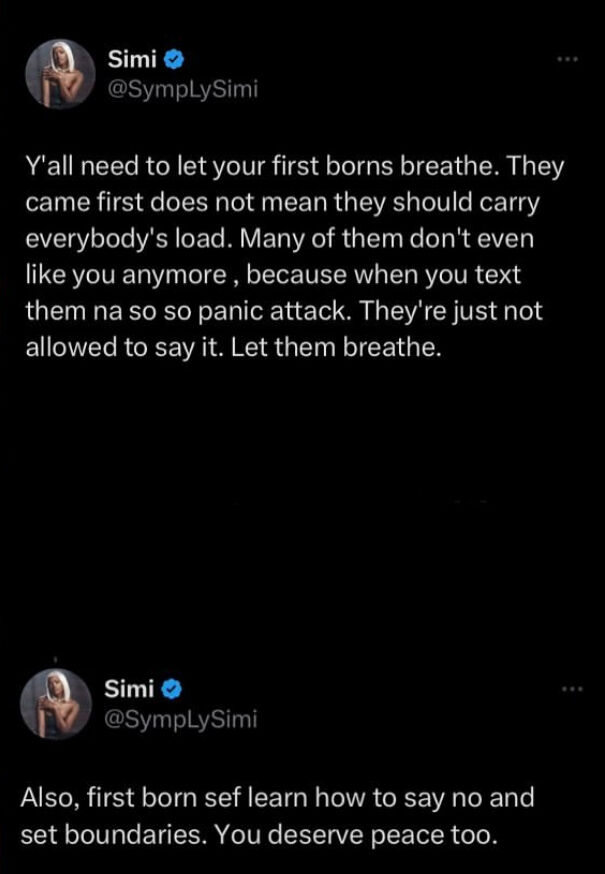 Simi Supports The Welfare Of First-Born Children And Urges Them To Establish Boundaries, Yours Truly, News, April 28, 2024