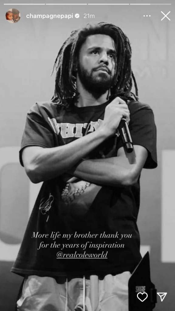 Drake Sends J.cole Sweet Birthday Message; Calls Him &Quot;A Source Of Inspiration&Quot;, Yours Truly, News, May 4, 2024