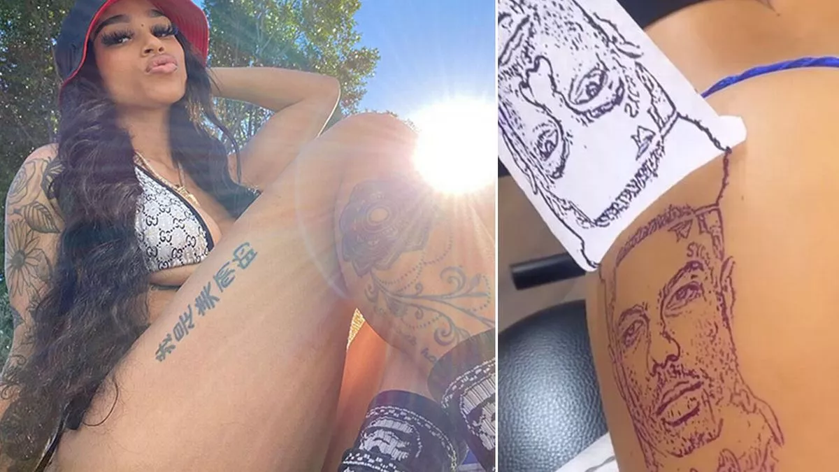 Another Of Blueface'S Girlfriend, Bonnie, Gets Butt Tattoo To Counter Chrisean'S, Yours Truly, News, February 28, 2024