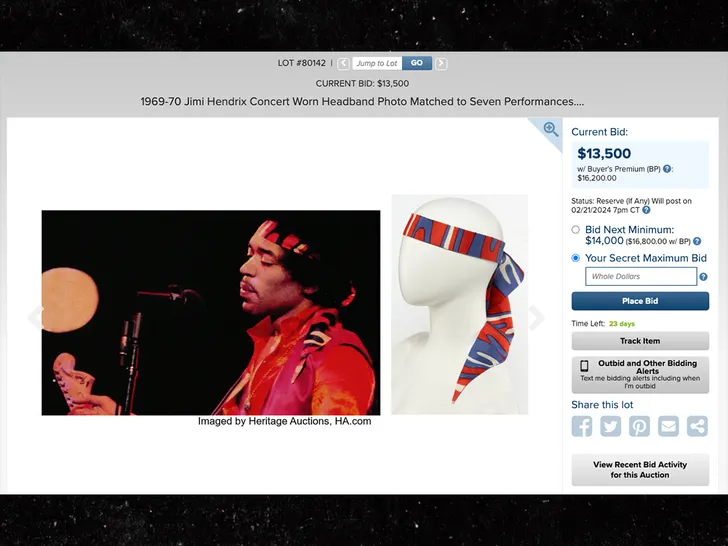 Jimi Hendrix'S Iconic Headband On Auction And Expected To Reach $40K Amid Bidding Wars, Yours Truly, News, April 27, 2024