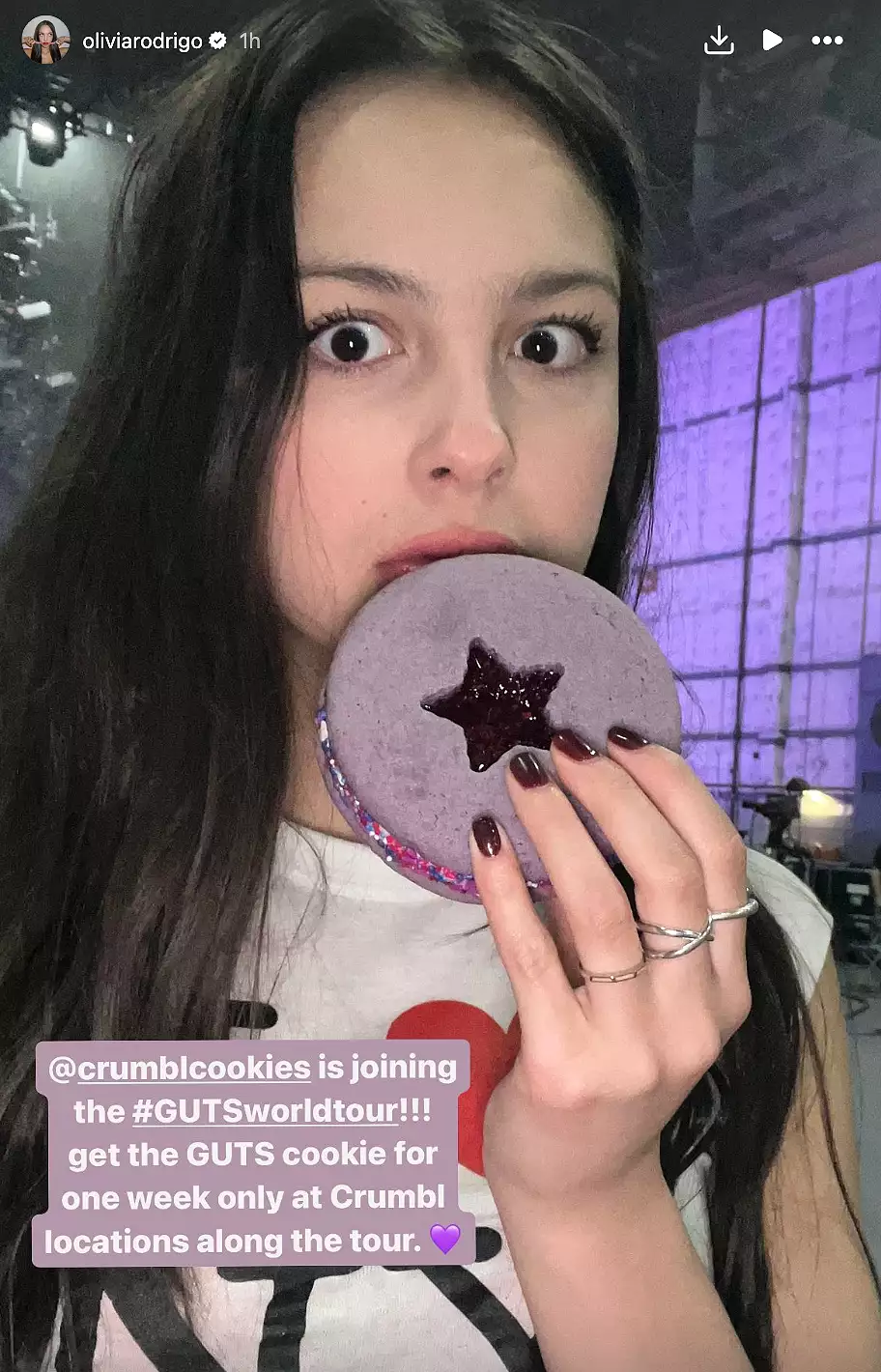 Olivia Rodrigo And Crumbl Partner Up For A Guts-Themed Cookie That Will Travel With Her On Tour, Yours Truly, News, May 18, 2024