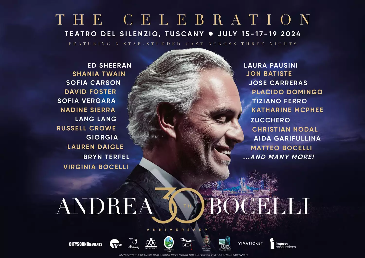 Andrea Bocelli Honors His 3 Decades In The Music Business With A 3-Day Concert Event And Concert Film, Yours Truly, News, May 18, 2024